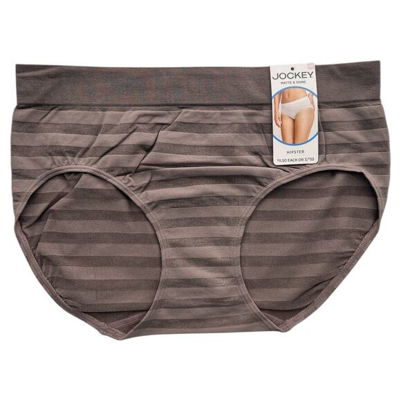 Lot 6 Jockey Brown Matte & Shine Seamsfree Hipster, US6 - Picture 4 of 8